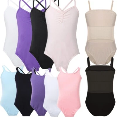 Girls Ballet Dance Leotard Camisole Gymnastics Bodysuit Undergarment Dancewear - Image 1 of 2