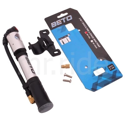 Bomba de aire para bicicleta 300 psi bomba de choque de alta presión bomba 2 en 1 con sujetador de Beto Foto 1 de 4