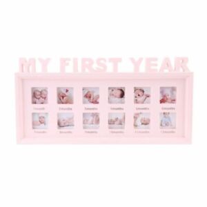 MY FIRST YEAR 0-12 Month Baby  Pictures Display Plastic Photo Frame, Memory Gift