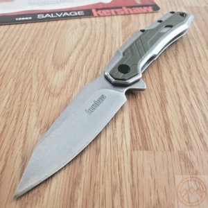 Kershaw Folding Knife 3" 8Cr13MoV Steel Blade Stainless/Green Glass Filled/Nylon - Picture 1 of 24