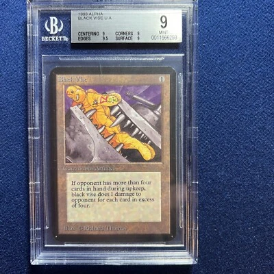 MTG ALPHA U A Black Vise BGS 9 Quad+ MINT (Gem Mint edges) 1993 - Image 1 of 2