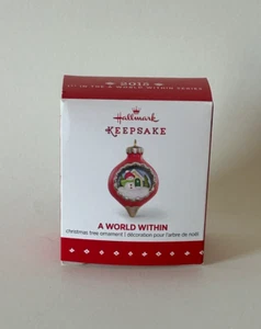 A World Within #1 - 2015 Miniature Hallmark Ornament - Snowman by House - Picture 1 of 7