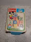Wood Letter Blocks Disney 1970's Playskool Vintage Toys with box (ruff) Complete