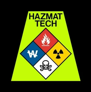 Reflective Fluorescent Yellow HAZMAT Tech Fire Helmet Tetrahedron Tet Trapezoid - Picture 1 of 3