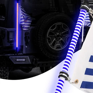 3FT LED Whip Light Blue Antenna Light COB for RZR Polaris Off-road 4x4 ATV UTV - Picture 1 of 7