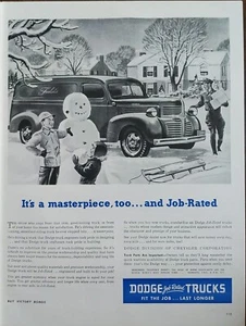 1946 vintage Dodge Delivery truck. Snowman Winter Scene - Picture 1 of 1