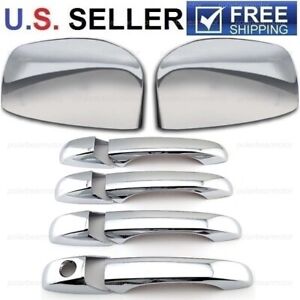 For 2008-2016 Chrysler Town & Country Chrome Mirror Cover + 4 Door Handle Covers