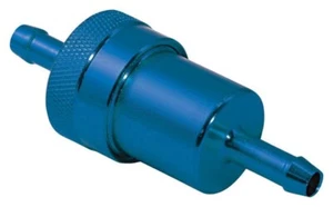 BLUE Anodised Fuel Filter Classic Car Bike Scooter- Cleanable - Imagen 1 de 1