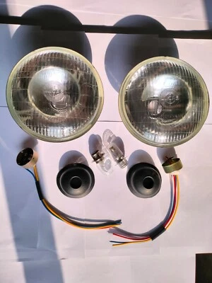 2 Lucas 7” Zoll 12V 3 Stecker H4 Scheinwerfer Für Jaguar XJ6 XJ6C Eu 1970-1987 - Bild 1 von 4