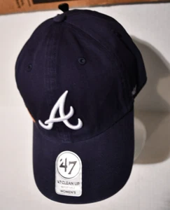 Cappello Berretto Donna Atlanta Braves 47 Marca Confetti Icona Pulizia Strap Schiena Nuovo con etichette - Foto 1 di 7