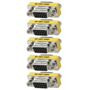 5x DB15 HD VGA/SVGA Female to Female 15pin D-SUB Gender Changer Coupler DB15HD  - Picture 1 of 2