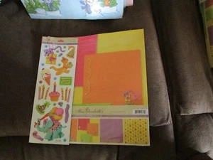 Set of 5 Ms Elizabeth Scrapbooking sheets 12"x12" Coordinating Stickers Celebrat - Imagen 1 de 2