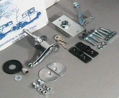 Juego de manijas y herrajes de bloqueo de tapa de maletero con desplazamiento Ford Deluxe modelo A 1928-1931 Foto 1 de 4