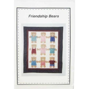 Freundschaft Bären Wandbehang Muster, bezaubernde Applikation 23"x28" ungeschnitten - Bild 1 von 4