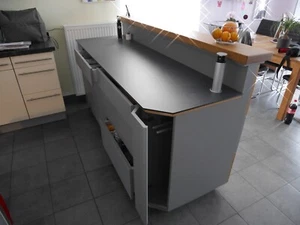 Küchenerweiterung, Küchentheke, Kücheninsel, beidseitig Schubkästen Auszüge - Bild 1 von 7
