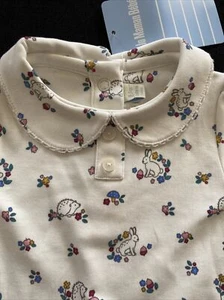 JoJo Maman Bebe NWT 100% Cotton knit Bunny/Hedgehog Bodyshirt-0-3Mos - Picture 1 of 8