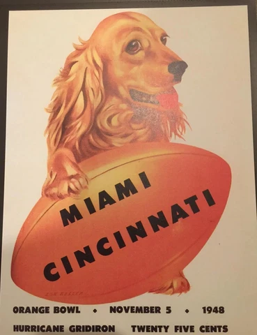 ORANGE BOWL MIAMI VS  CINCINNATI Posters 11x14” Reproduction Of Vintage Poster Cover
