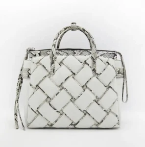 NEW w Box Nancy Gonzalez $2,650 Medium Christie Stone / Natural Elaphe - Picture 1 of 24