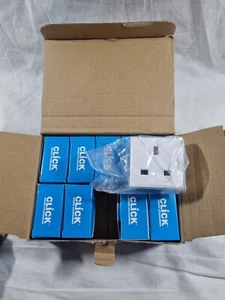 Click Media MM010WH 13A UK plug socket Euro Double Media Module White Box Of 10 - Picture 1 of 2