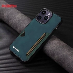 Retro Kartenhalter Handyhülle für iPhone 16 15 14 13 12 11 Pro Max Mini XS XR X S - Bild 1 von 16
