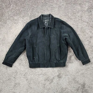 G-III Global Identity Jacket Mens XL Black Leather Bomber Lined Pockets G3 - Picture 1 of 13