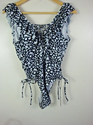 XOXO женщин цельный купальный костюм черный/белый животное печати размер M новый с Ярлыками!!!$95 - Изображение 1 из 4