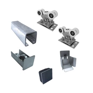 Bodenführung-Set 60x60mm Bausatz Laufwerk freitragend für 4m Schiebetor Nylon Zn - Picture 1 of 3