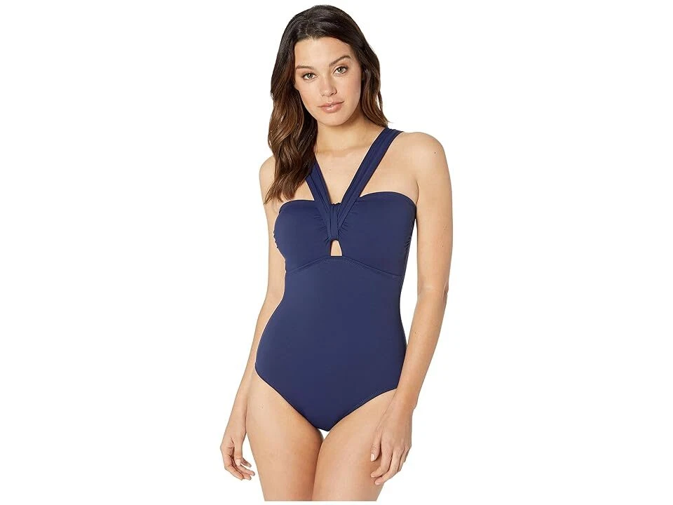 NWT Tommy Bahama Womens Navy Pearl Shoulder Strap One-Piece Swimsuit Size 6 - Image 1 of 1
