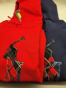 Nuevo con etiquetas Polo Ralph Lauren Para hombres Sudadera con Capucha Pullover Big Pony Rojo Azul Marino 0008 - Imagen 1 de 3