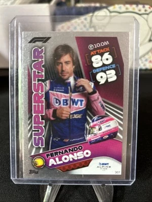 Fernando Alonso #307 Superstar 2022 Topps Turbo Attax F1 Foil - Pack Fresh New - Image 1 of 4