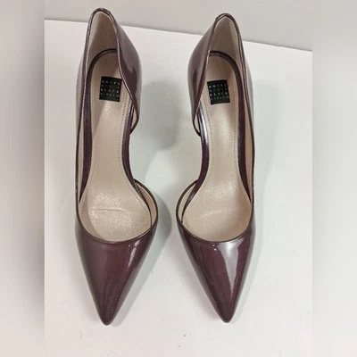 Tacones de aguja WHBM charol fiesta navideña D'Orsay para mujer 9M granate Foto 1 de 4