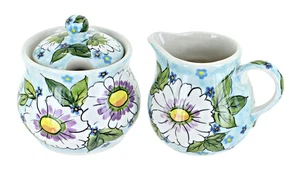 Blue Rose Polish Pottery Sweet Devotion Cream & Sugar Set - Picture 1 of 1