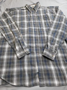 90's Vintage Columbia Mens XXL Green/Blue Plaid Long Sleeve Button Down  - Picture 1 of 11
