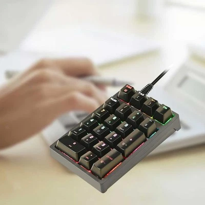 K21 Wired Mini Mechanical Numeric Keypad 21 Key RGB Tablet Accounting Laptop - Bild 1 von 4