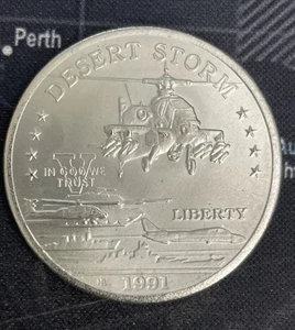 AUSTRALIA 1991 Desert Storm 5 Dollar Coin Hutt River - Picture 1 of 4