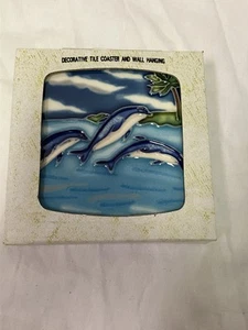 Dekorative Keramik Kunst Fliese 4x4 Backsplash Geschenk mit Ständer Jaco Delphine 33131 - Bild 1 von 5