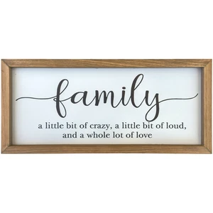 Farmhouse Family Sign Rustic Cedar Wood Frame Wall Art for Cozy Home Decoration - Picture 1 of 4