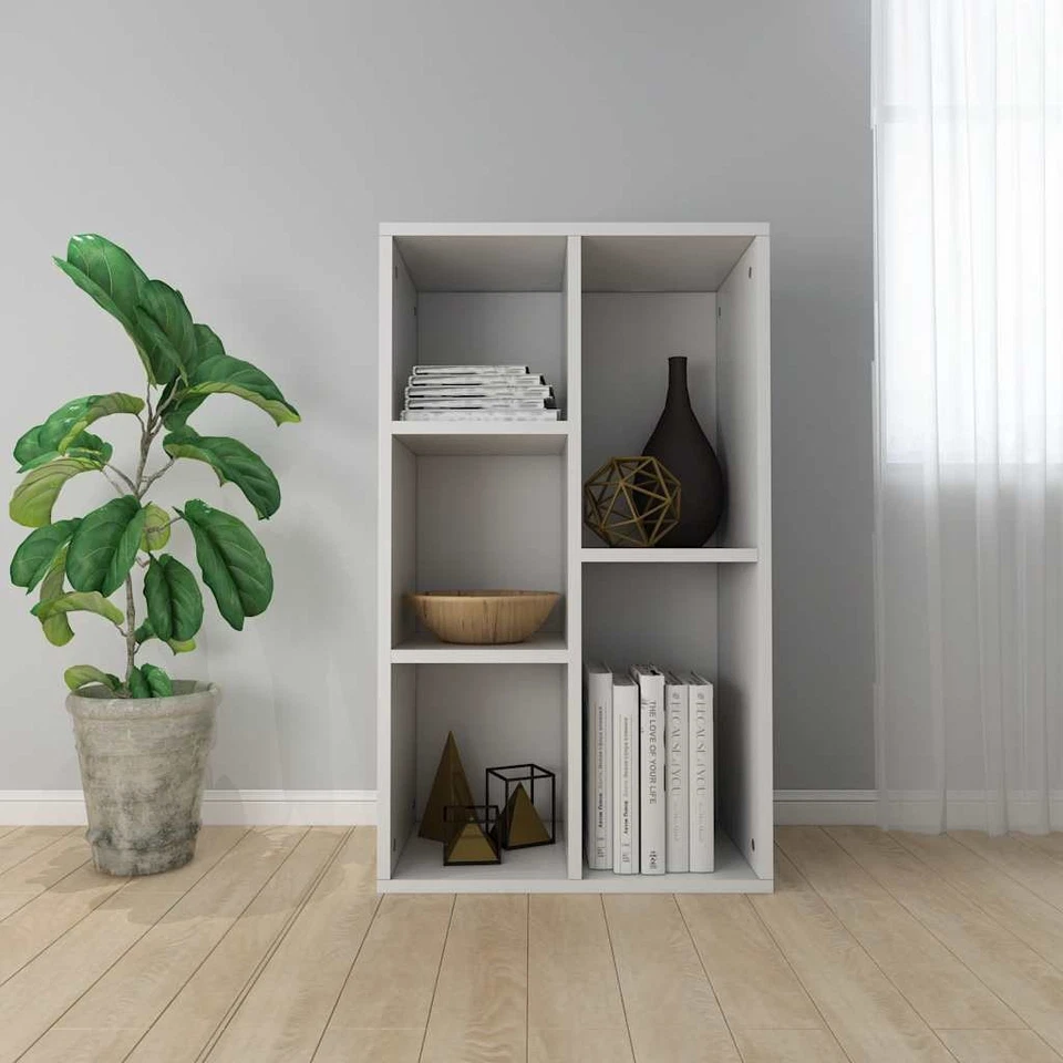 Vidaxl Libreria/credenza bianca 45x25x80 cm in truciolato Espositore Scaffali