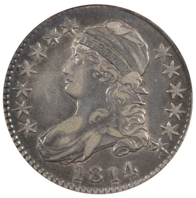 1814 50c O-104a Capped Bust Half Dollar ANACS 40 *Soap Box Holder* - Image 1 of 4