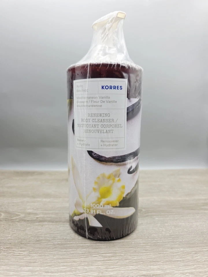 Korres MEDITERRANEAN VANILLA Renewing Body Cleanser 33.81 Fl Oz Jumbo