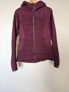 Lululemon Down for It All Jacket Size 10 Cassis Merlot Hooded - Picture 1 of 15