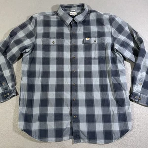 Carhartt Flannel Shacket Men’s 2XLT Tall Over Shirt Long Sleeve Plaid Chore Work - Picture 1 of 6