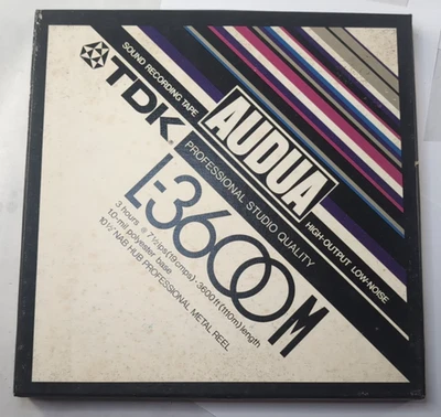 TDK AUDUA  L-3600M  Metal Reel 10" - Tape 1/4 in, Rare Motwon, Oneal Twins + - Image 1 of 4