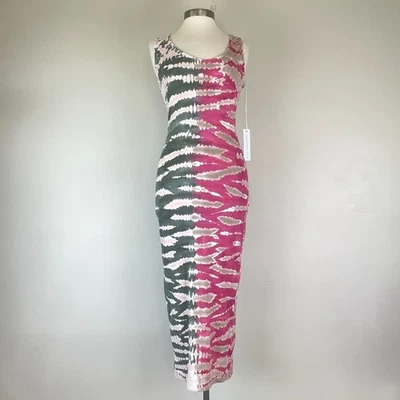 Young Fabulous Broke Tonya Dress Women S Ribbed Tie Dye Slit Tank Top Maxi YFB - Image 1 of 4