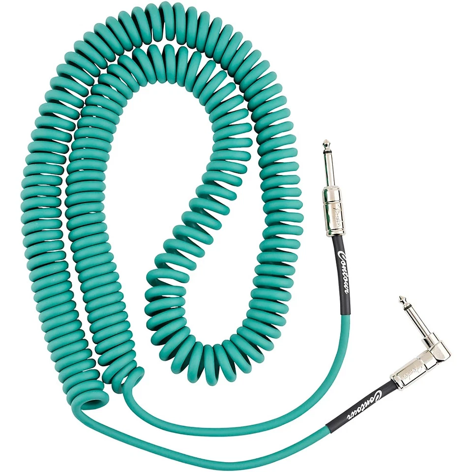 Fender Contour 30' Angled/Straight Coiled Cable Sherwood Green #0990573046