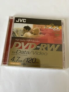 JVC DVD-RW for Data/Video DVD Re-Recordable 1-2x Speed w/ CPRM 4.7GB/120 Min NEW - Picture 1 of 6