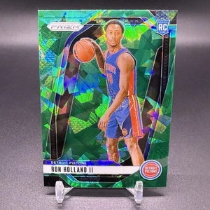 Green Cracked Ice! 🚨2024-25 Panini Prizm Ron Holland II RC Pistons Rookie 269 - Picture 1 of 2