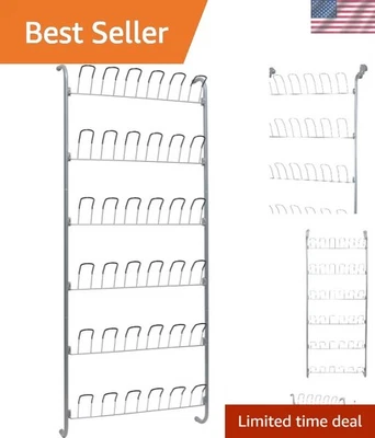 Elegante zapatero colgante de acero inoxidable para 18 pares - instalación sin esfuerzo Foto 1 de 4