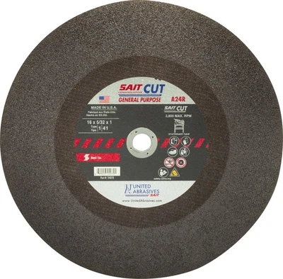 Rodas de corte de serra estacionária United Abrasives SAIT 24070 16X5/32X1 A24R pacote com 10 - Imagem 1 de 2