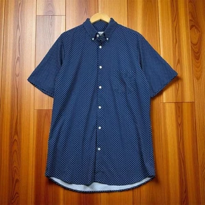 Mizzen Main Men's XLT Tall Blue Polka Dot Short Sleeve Button-Up Shirt - Picture 1 of 15